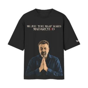 Mujhe Toh Maaf Karo Madarch#d – Zero Tolerance Sanjay Dutt Censored | Black Front Print T-Shirt | Oolta Seedha