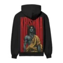 Karma Chakra Krishna – Gita Shloka – The Eternal Charioteer | Black Front and Back Print Hoodie | Oolta Seedha