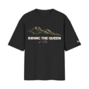 Riding The Queen Of Hills – Mussoorie India Curvy Wanderlust | Black Front Print T-Shirt | Oolta Seedha